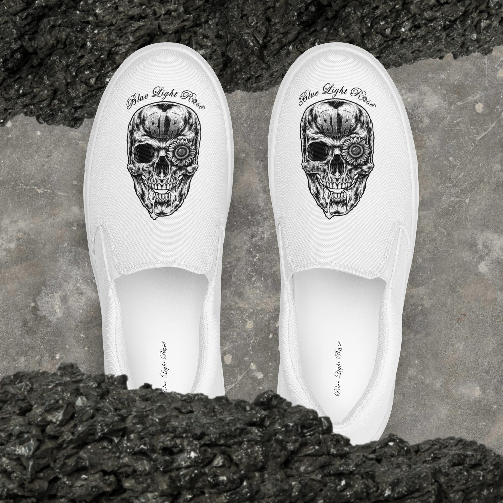 Skull Face Women’s Slip-On Canvas Shoes