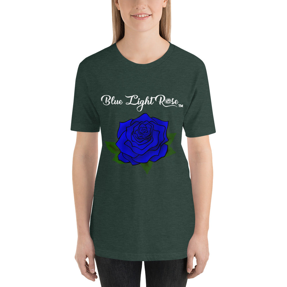 Blue Light  Rose Short Sleeve Unisex T-Shirt