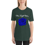 Blue Light  Rose Short Sleeve Unisex T-Shirt