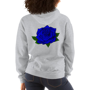 Blue Light Rose Hooded Sweatshirt