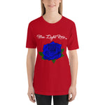 Blue Light  Rose Short Sleeve Unisex T-Shirt