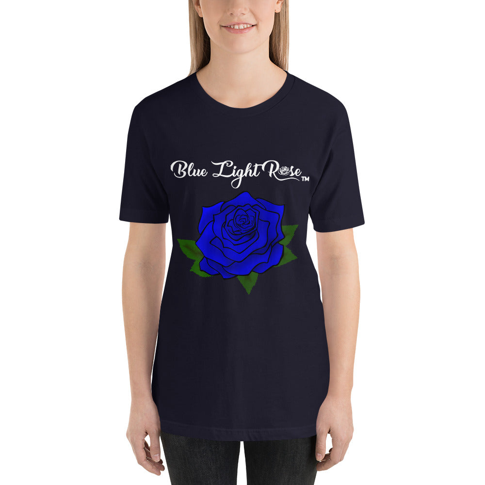Blue Light  Rose Short Sleeve Unisex T-Shirt