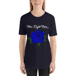 Blue Light  Rose Short Sleeve Unisex T-Shirt