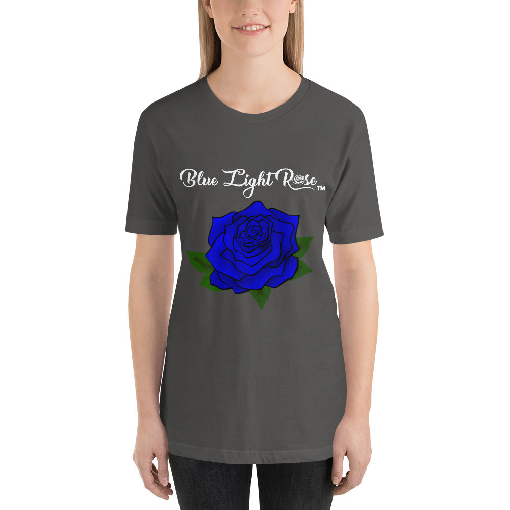 Blue Light  Rose Short Sleeve Unisex T-Shirt