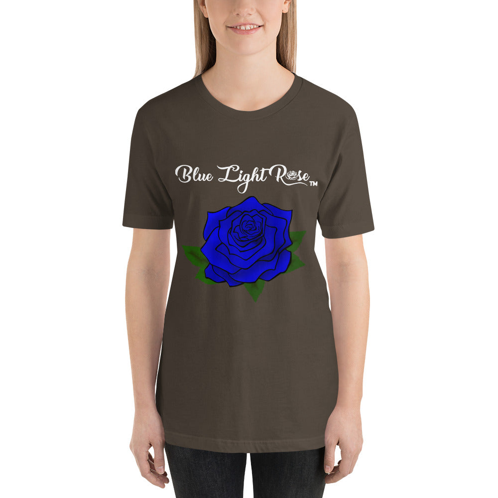Blue Light  Rose Short Sleeve Unisex T-Shirt