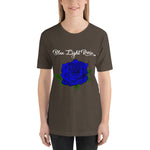 Blue Light  Rose Short Sleeve Unisex T-Shirt