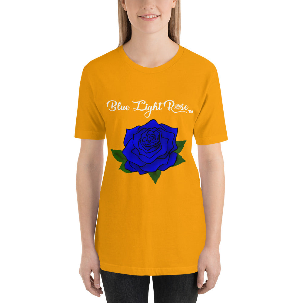 Blue Light  Rose Short Sleeve Unisex T-Shirt