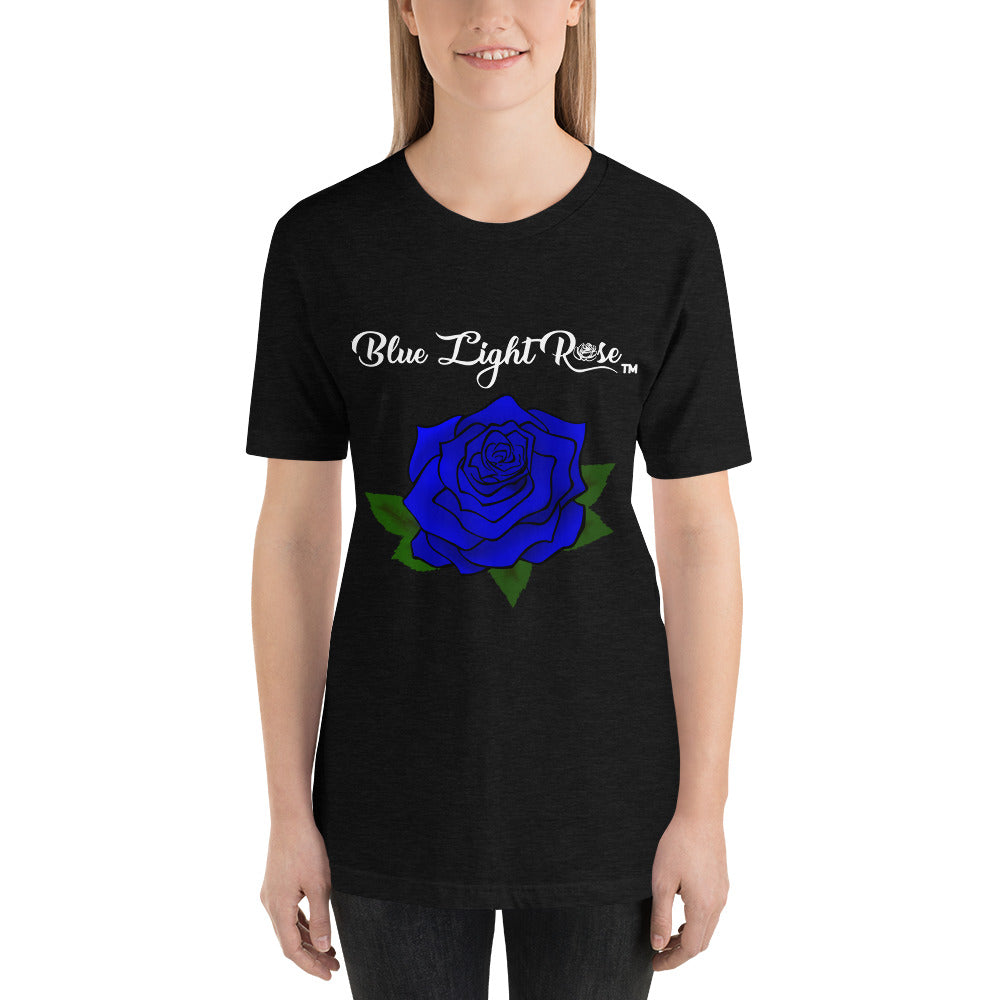 Blue Light  Rose Short Sleeve Unisex T-Shirt