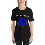 Blue Light  Rose Short Sleeve Unisex T-Shirt