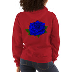 Blue Light Rose Hooded Sweatshirt