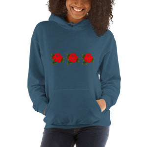 Women's Three Rose Hooded Sweatshirt