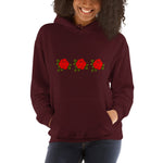 Women's Three Rose Hooded Sweatshirt