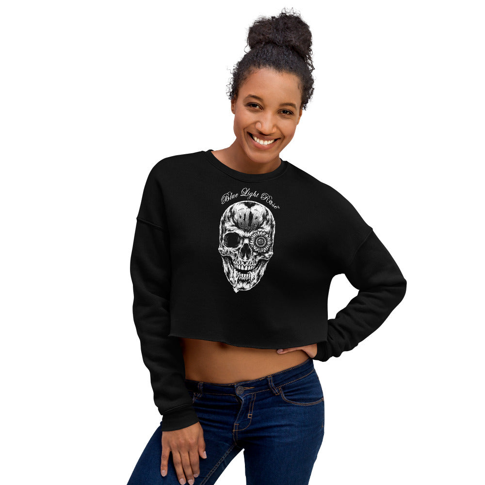 BLR 715 Skull Fleece Crop Sweatshirt