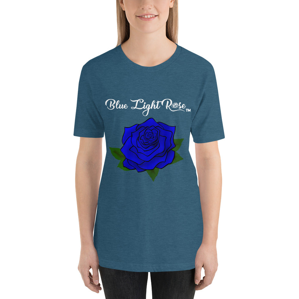Blue Light  Rose Short Sleeve Unisex T-Shirt