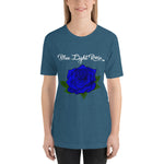 Blue Light  Rose Short Sleeve Unisex T-Shirt
