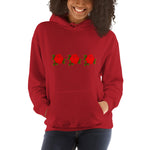 Women's Three Rose Hooded Sweatshirt