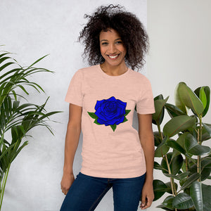 Blue Light Rose Short Sleeve Unisex T-Shirt