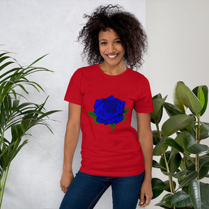 Blue Light Rose Short Sleeve Unisex T-Shirt